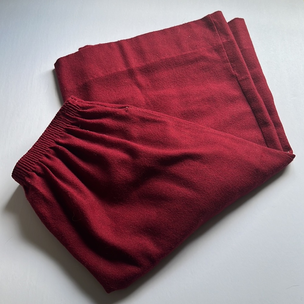 Maroon Vintage Poly-Wool A-Line Skirt w/ POCKETS!!